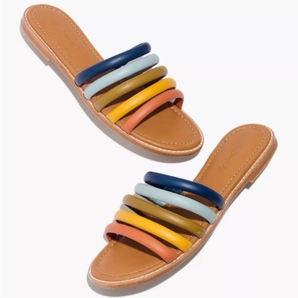 Madewell Addie Rainbow Strappy Slide Sandals